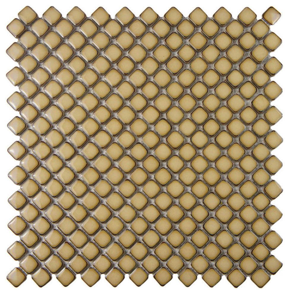 Hudson Diamond Porcelain Mosaic Floor and Wall Tile, Caffe, Sample