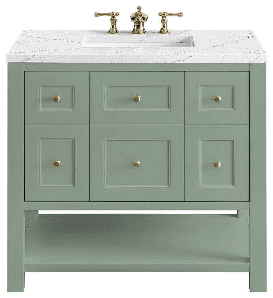 Breckenridge 36" Single Vanity, Smokey Celadon,  Ethereal Noctis Top