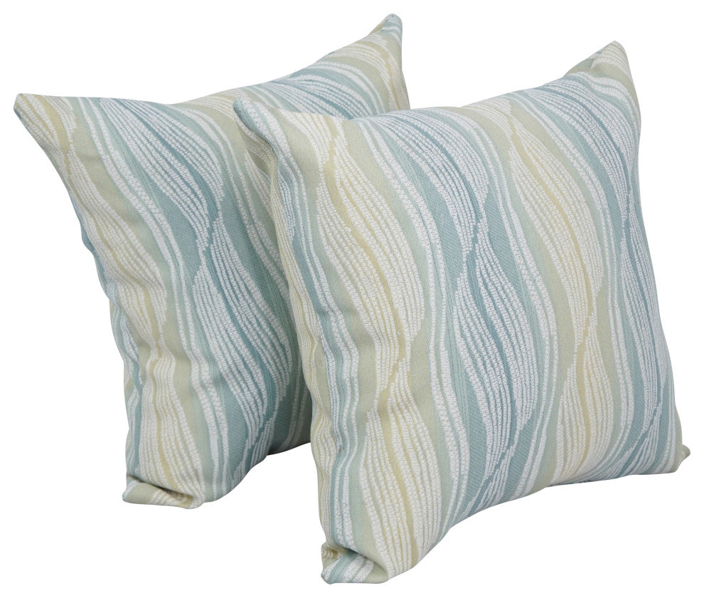 17" Jacquard Throw Pillows With Inserts, Set of 2, Clove Seagla