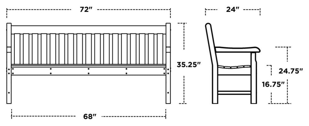 POLYWOOD Rockford 72" Bench