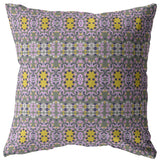 16 Purple Yellow Geofloral Suede Throw Pillow