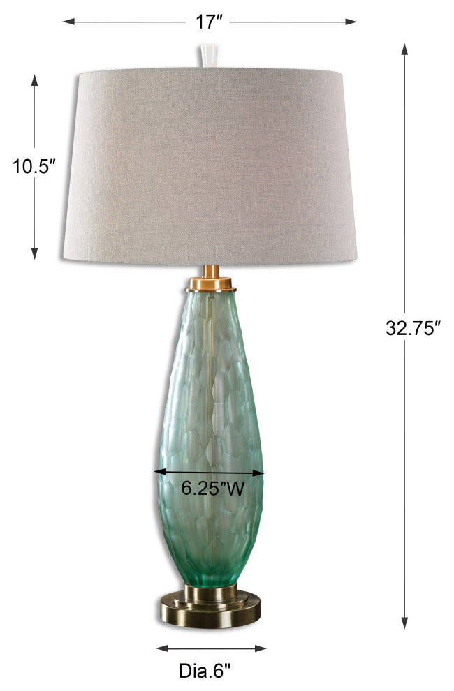 Uttermost 27003 Lenado Sea Green Glass Table Lamp