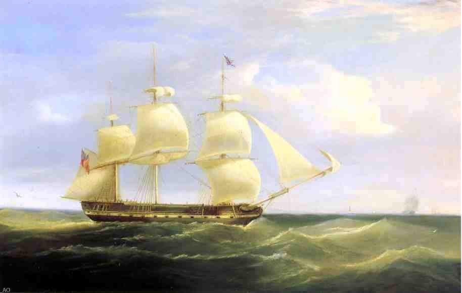 William John Huggins British Sailing Ship, 18"x27" Wall Decal