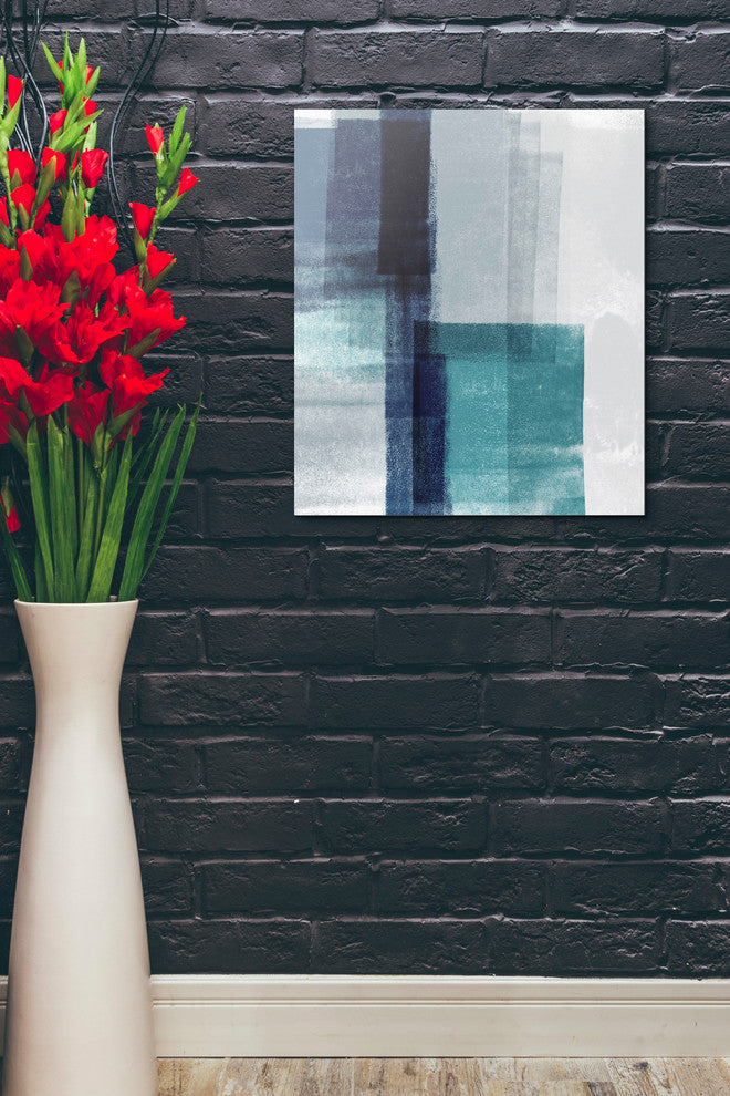 Epic Graffiti "Blue Abstract V" by Linda Woods, Giclee Canvas Wall Art, 20"x24"