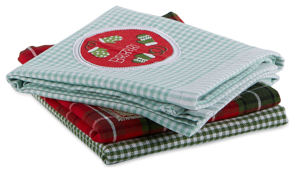 Owl Be Christmas Embroidered Dishtowel