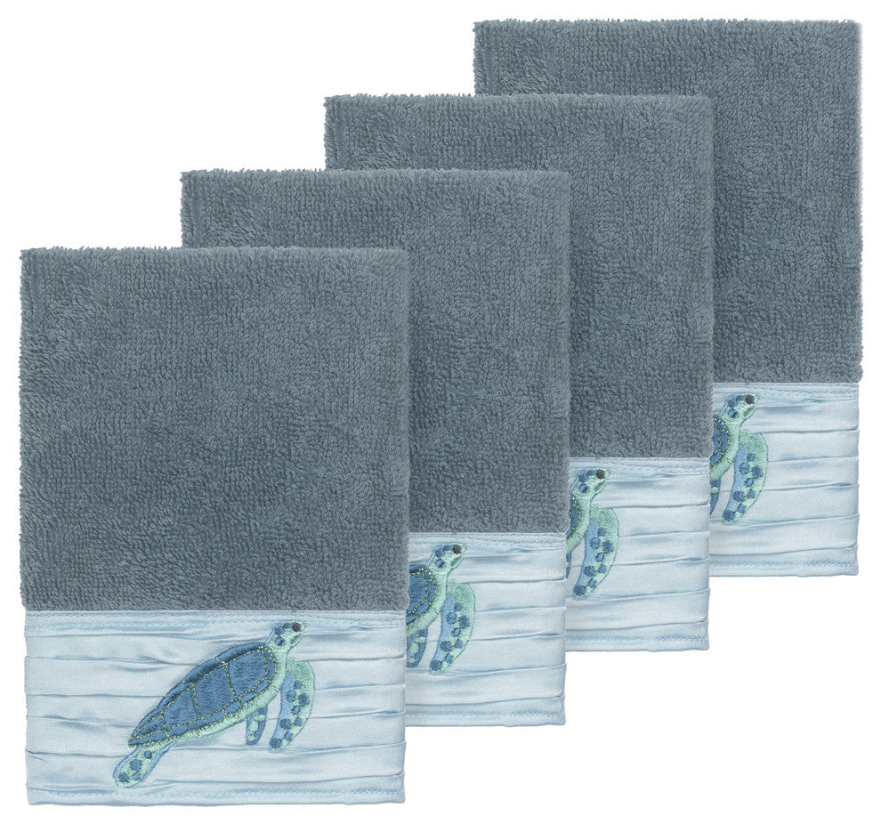 Mia 4 Piece Embellished Washcloth Set
