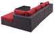 Espresso Red Convene 5-Piece Outdoor Patio Sectional Set