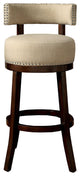 Lynsey Contemporary 24"Barstool With Linen Cushion, Beige Finish, Set Of 2
