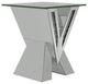 Coaster Taffeta Contemporary V-shaped End Table with Glass Top Silver