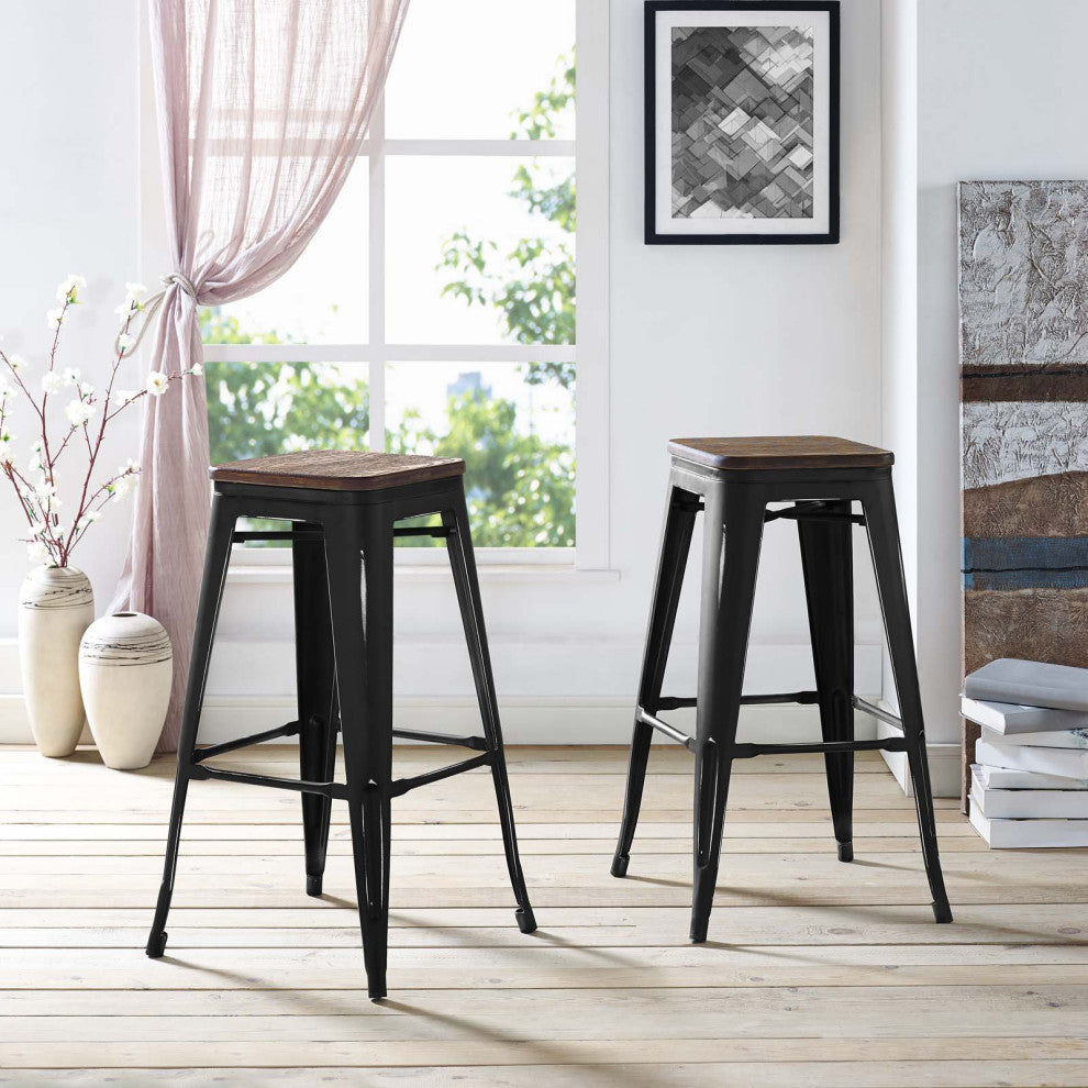 Promenade Bar Stool Set of 2 - Black