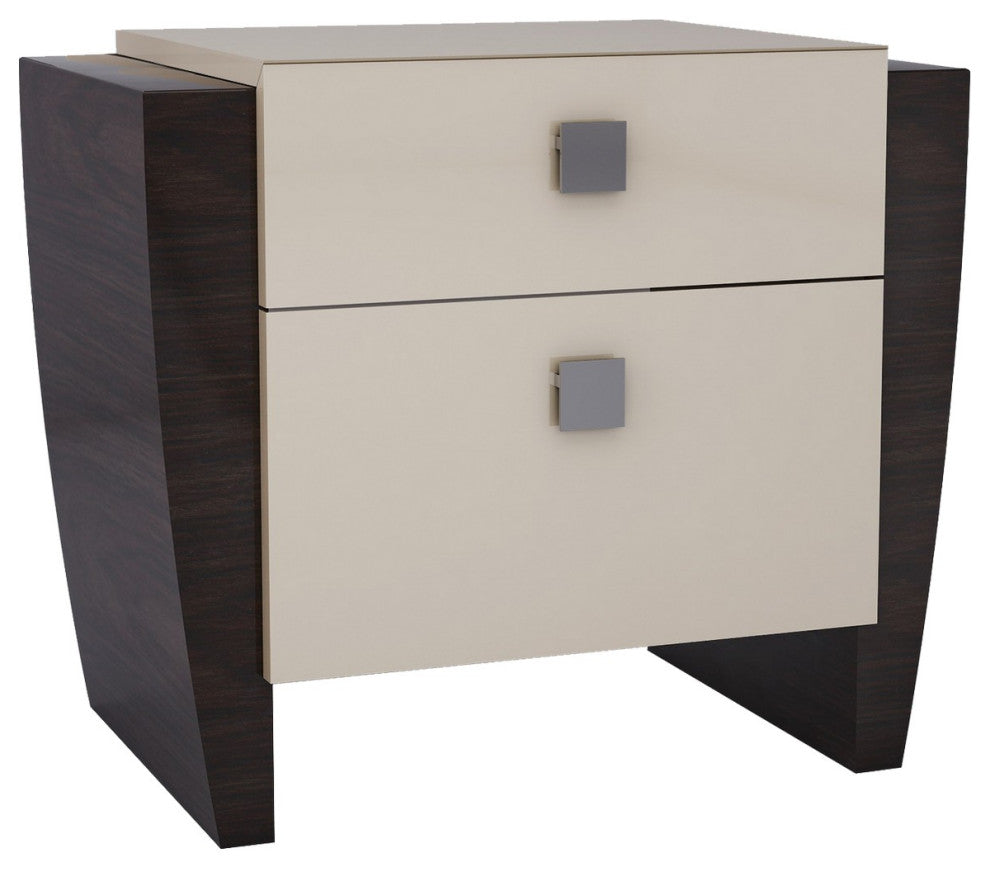 22" Refined Beige High Gloss Nightstand