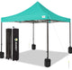 JEAREY Pop Up Canopy Tent, Outdoor Canopy, 4 Sand Bags, Peacock Blue, 10x10ft