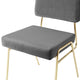 Side Dining Chair, Velvet, Metal, Gold Gray, Modern, Cafe Bistro Restaurant