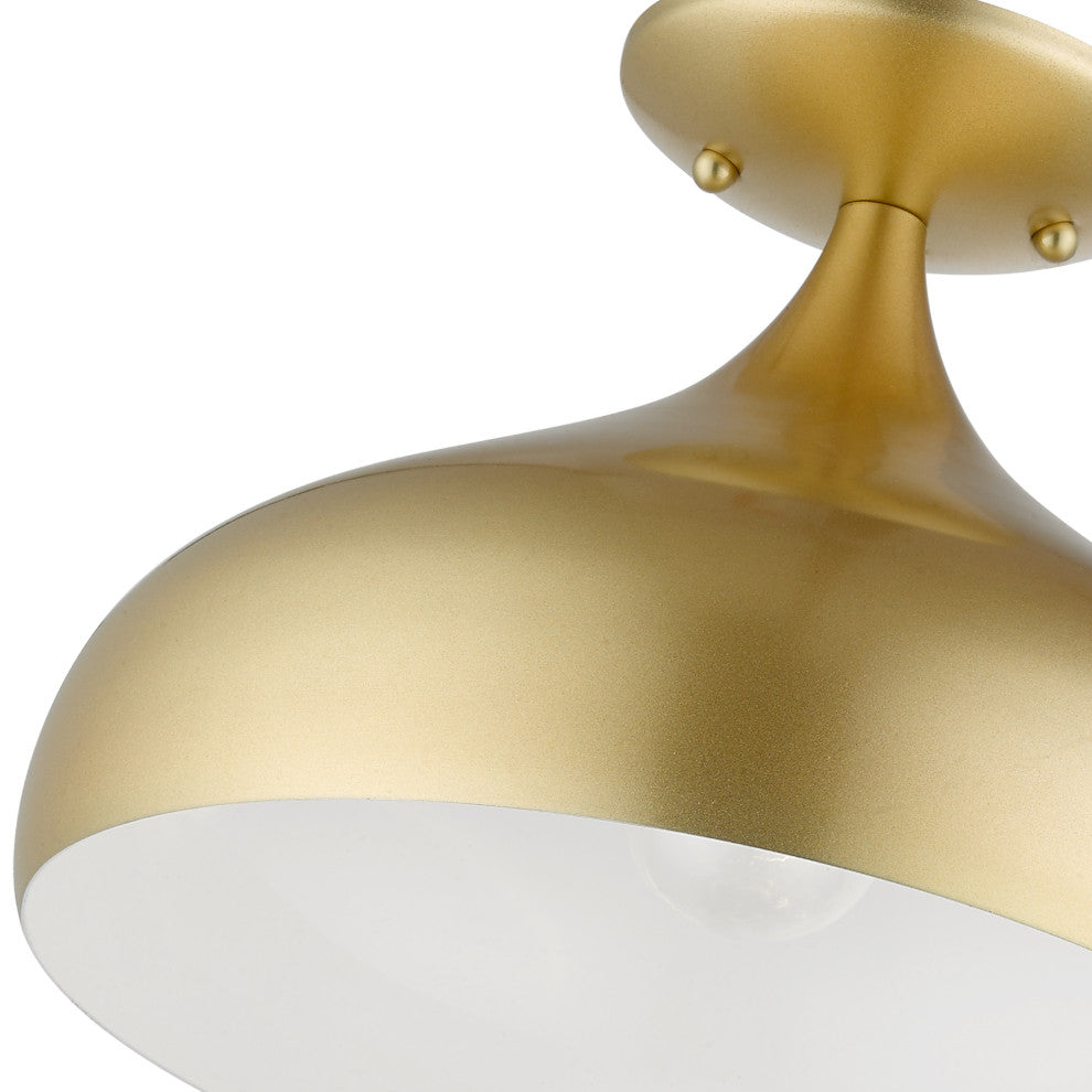 Livex Lighting 1 Light Soft Gold Semi-Flush Mount