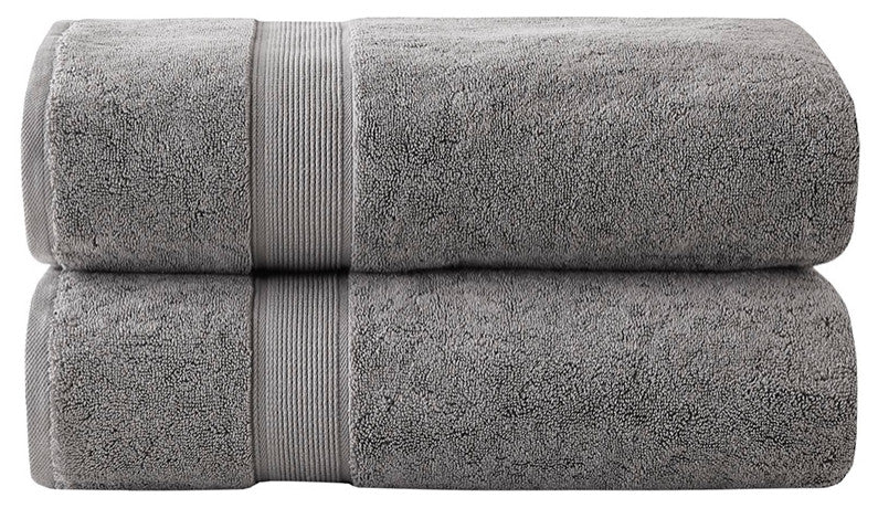 Madison Park Signature 800gsm 2-Piece Oversized Bath Sheet Towel Set, Dark Grey