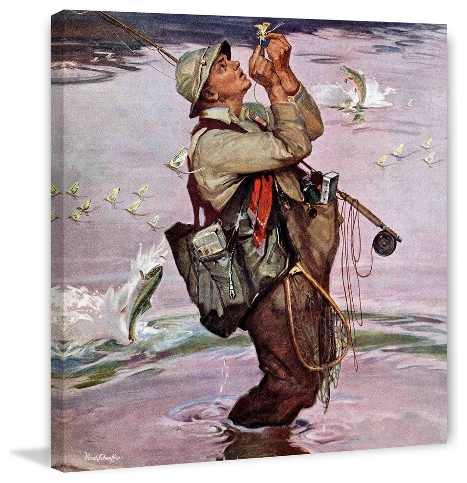 "The Fish are Jumping" Painting Print on Canvas by Mead Schaeffer