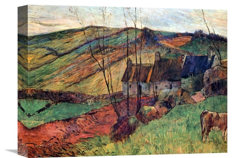 "Breton Landscape 1888" Stretched Canvas Giclee by Paul Gauguin, 16"x12"