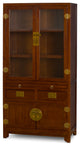 Mahogany Finish Elmwood Ming Style Asian Bookcase