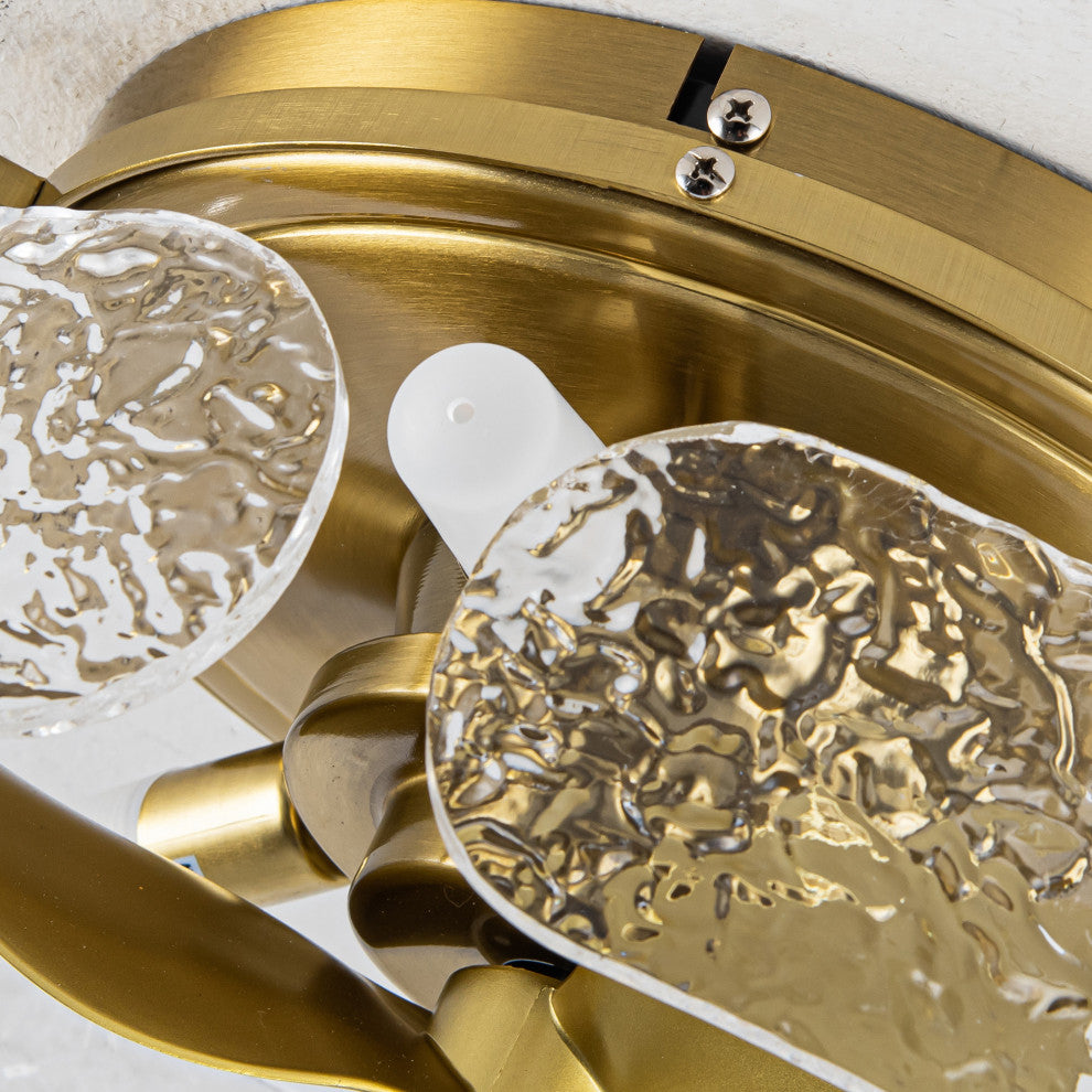 12.7-inch Modern Gold Small Flush Mount Ceiling Fan