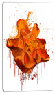 Abstract Brown Rose with Splashes, Large Floral Canvas Artwork, 16"x32"