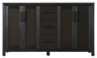 Home Living 60" Double Bathroom Vanity, Chocolate Oak