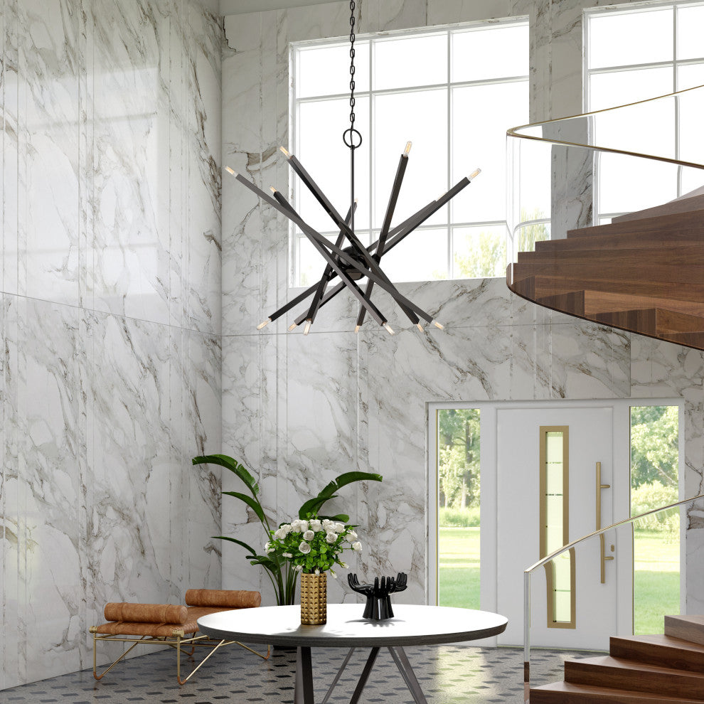 Livex Lighting Monaco 14-Light Black Chrome Extra Large Chandelier