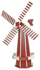 Poly Windmill, Cherrywood, White Working Dutch Garden Weather Vane, 41"