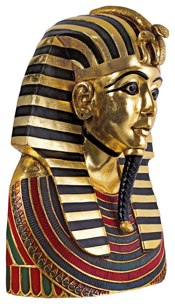 Golden Shroud of Tutankhamen Egyptian Bust Statue