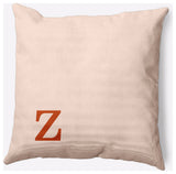 20" x 20" Modern Monogram Indoor/Outdoor Polyester Throw Pillow, Sienna