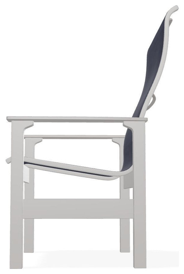 Leeward Sling Outdoor Armchair, Collect Indigo/Warm Gray