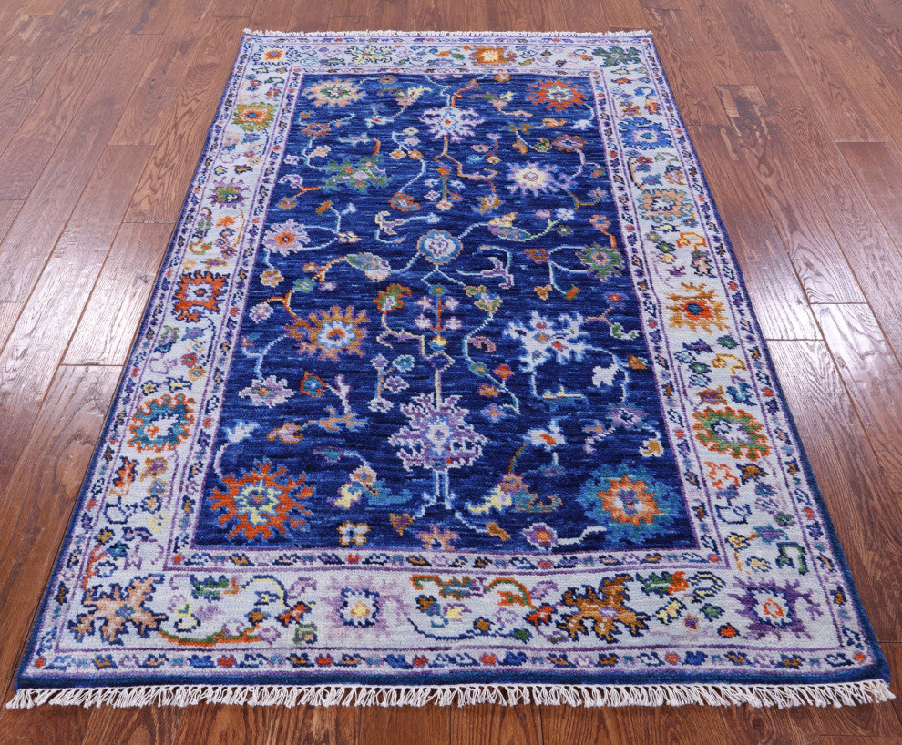 4' 2" X 6' 3" Handmade Turkish Oushak Wool Rug - Q15468