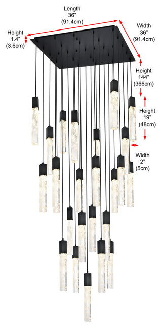 Home Living 36" Chandelier, Black