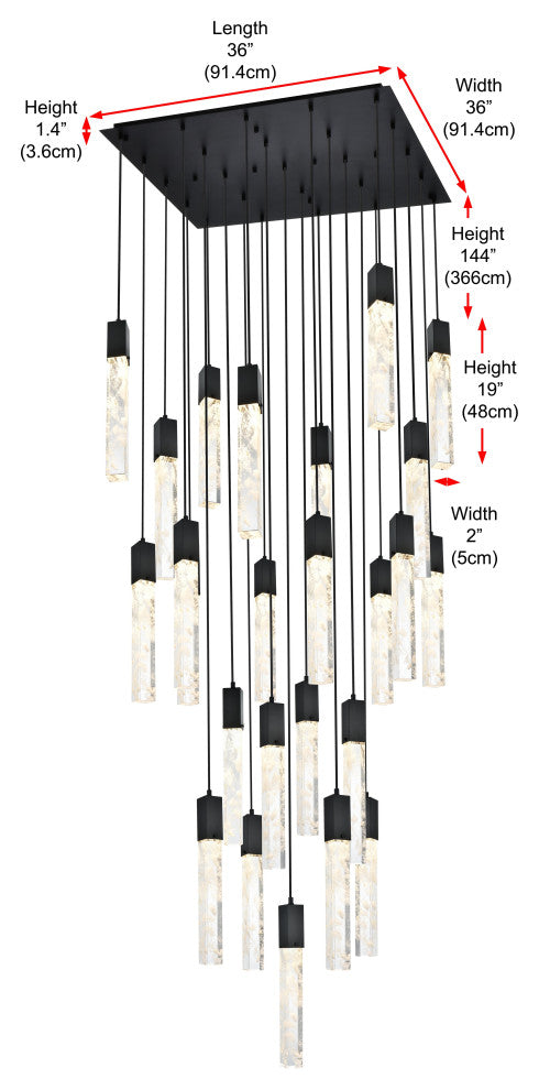 Home Living 36" Chandelier, Black