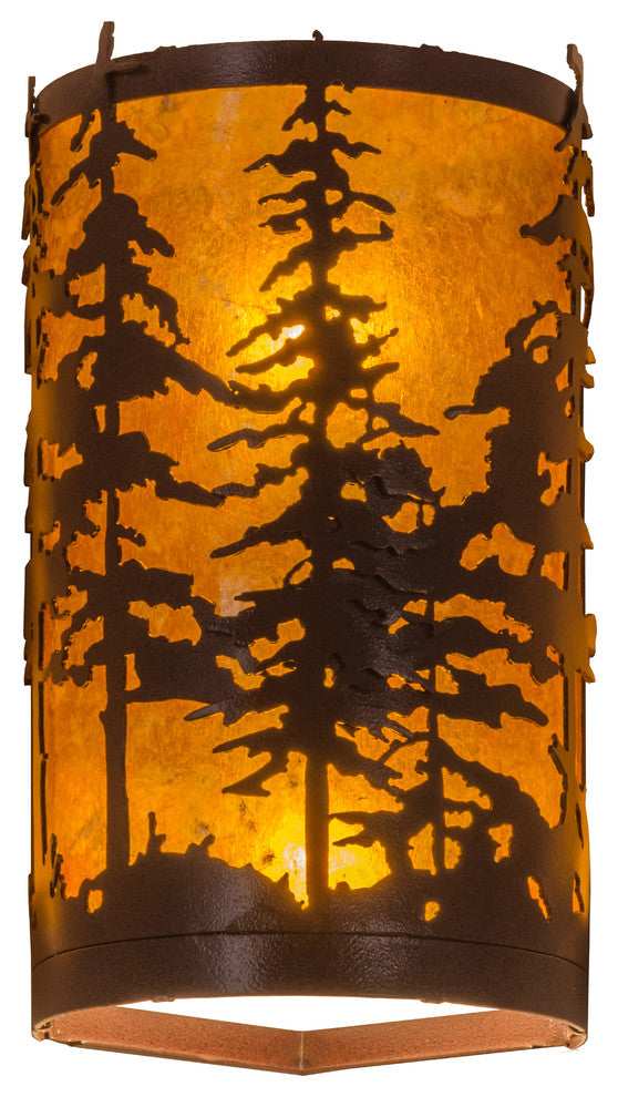 6W Tall Pines Corner Wall Sconce