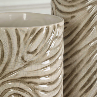Uttermost Timber Swirl Earth Tone Vases Set of 2