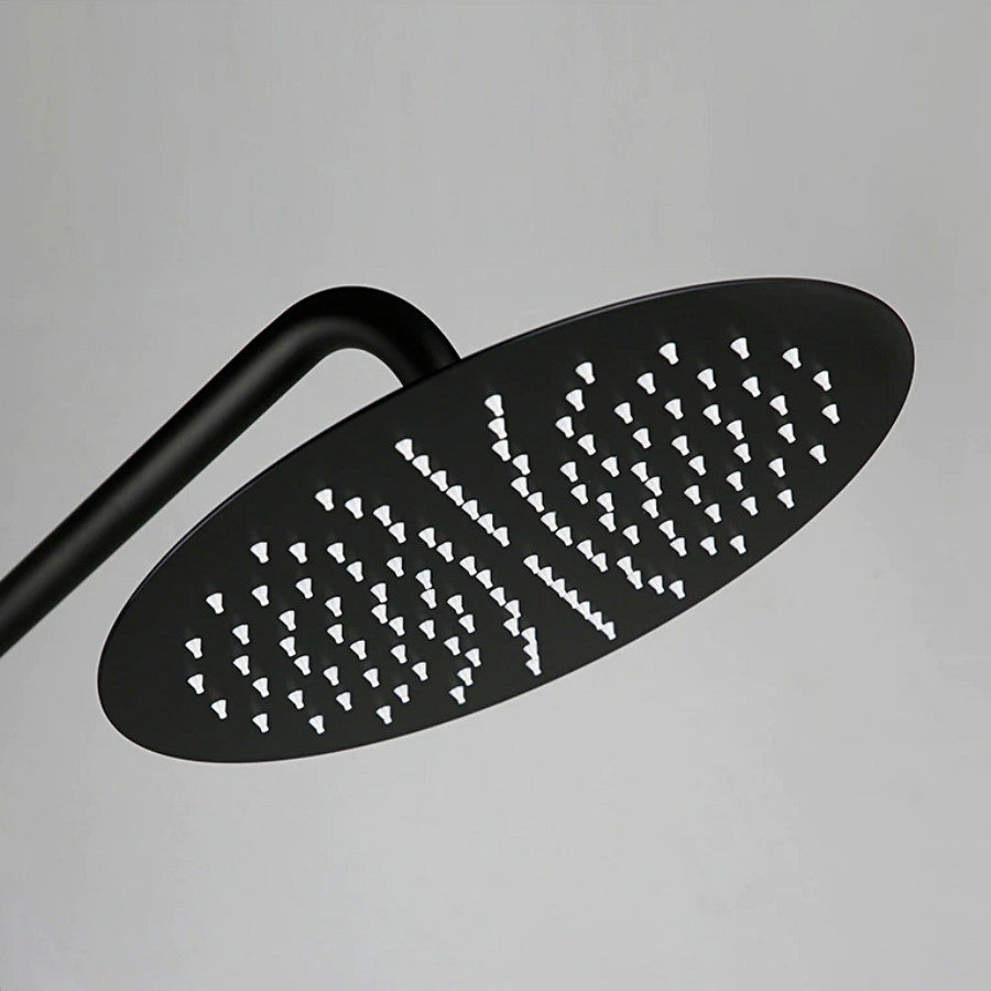 Wasser™ Matte Black Shower Faucet With Handheld Shower Head, 12" Showerhead