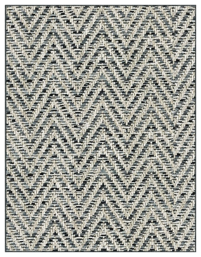 Couristan Tortola Indoor/Outdoor Accent Rugs - 50+ Custom Sizes, Gun Metal, 4'x8'