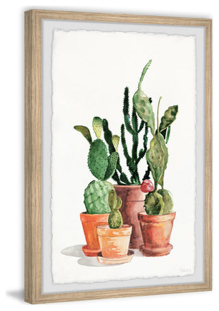 "Cactus Variety" Framed Painting Print, 8"x12"