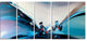 "Blue Panoramic Abstract Design" Canvas Print, 5 Panels, 60"x28"