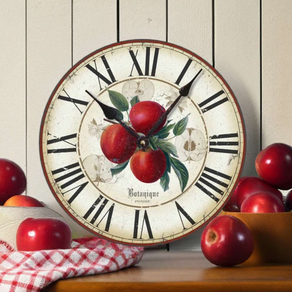 Vintage-Style 12 Inch Apple Clock