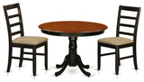 3 Pc Set With A Dining Table And 2 Dinette Chairs In Black And Cherry