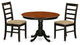 3 Pc Set With A Dining Table And 2 Dinette Chairs In Black And Cherry