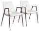 Desi Dining Chair, Set of 2 White/Walnut