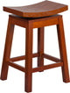 Dyersburg 26" Wood Counter Stool Saddle Seat, Swivel, Light Cherry