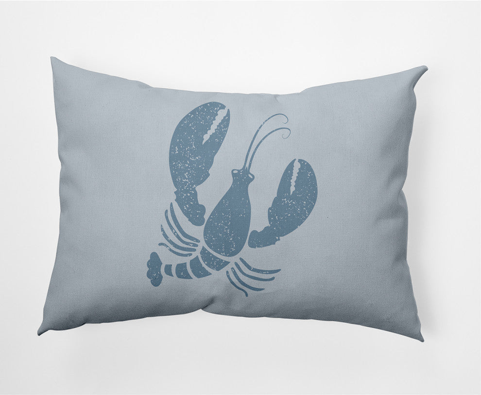 14x20" Lobster Nautical Decorative Indoor Pillow, Dusty Smoke