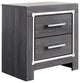 Lodanna Modern Gray Two Drawer Nightstand