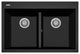 One Series 33" Drop-In Double-Bowl Granite Sink, Black Metallic, Drop-in