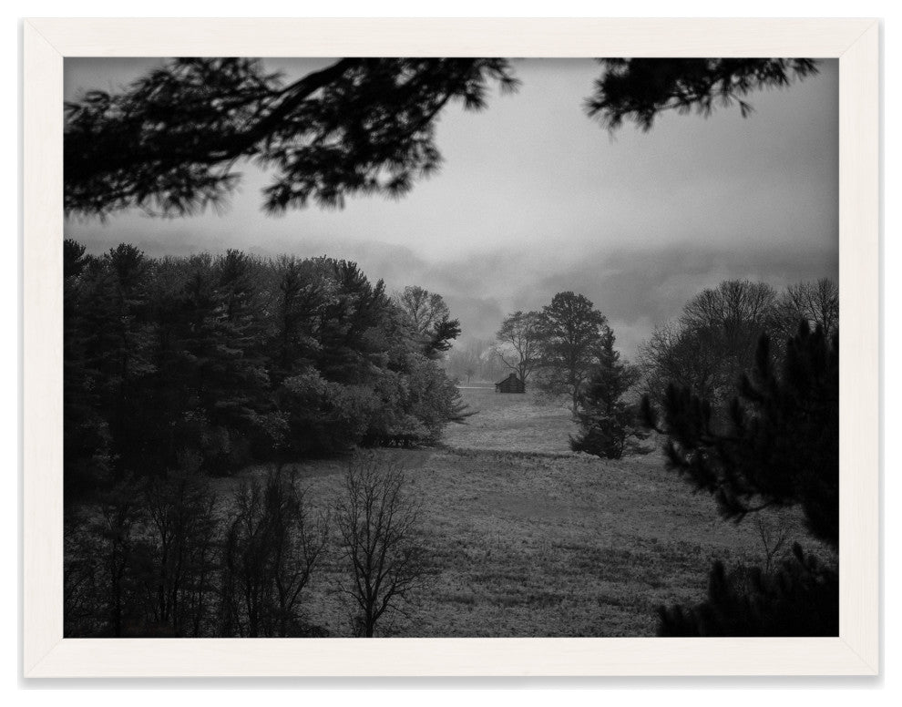 Mist of Valley Forge in Black and White Framed Photo Paper Wall Art Prints, White, 8" X 10"