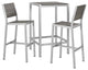 Shore 3 Piece Outdoor Patio Aluminum Outdoor Pub Set, Silver Gray