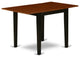 Norden Rectangular Table 30"X48" With 2 Drop Leaves, Black and Cherry Finish